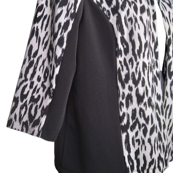 Chico's Black and White Animal Print Blazer - Picture 6 of 11